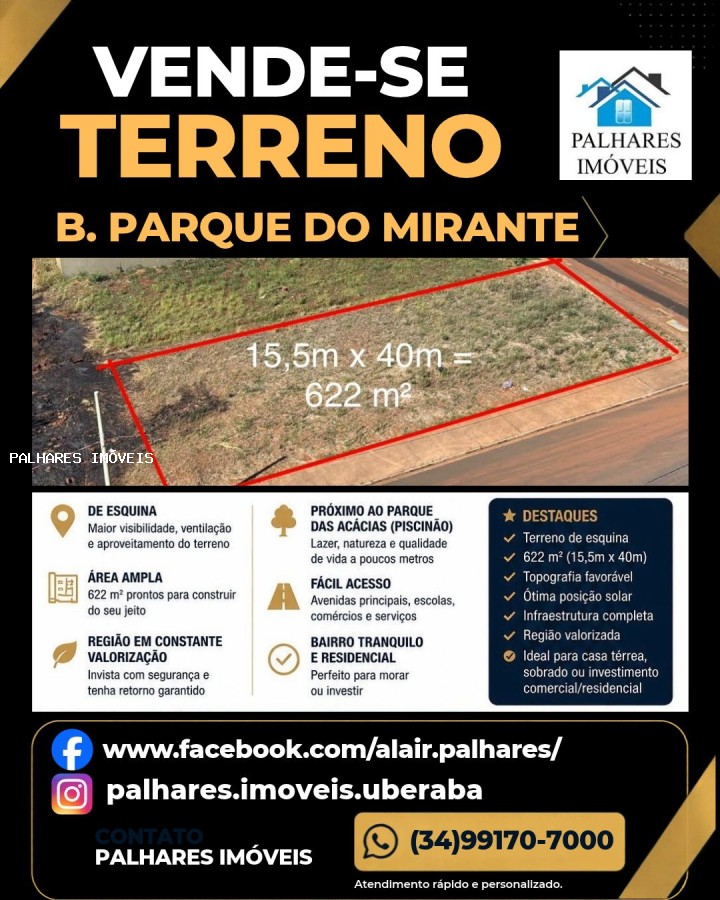 Terreno à venda com 622m² de terreno no PARQUE DO MIRANTE, Uberaba (MG) — foto 2 de 2